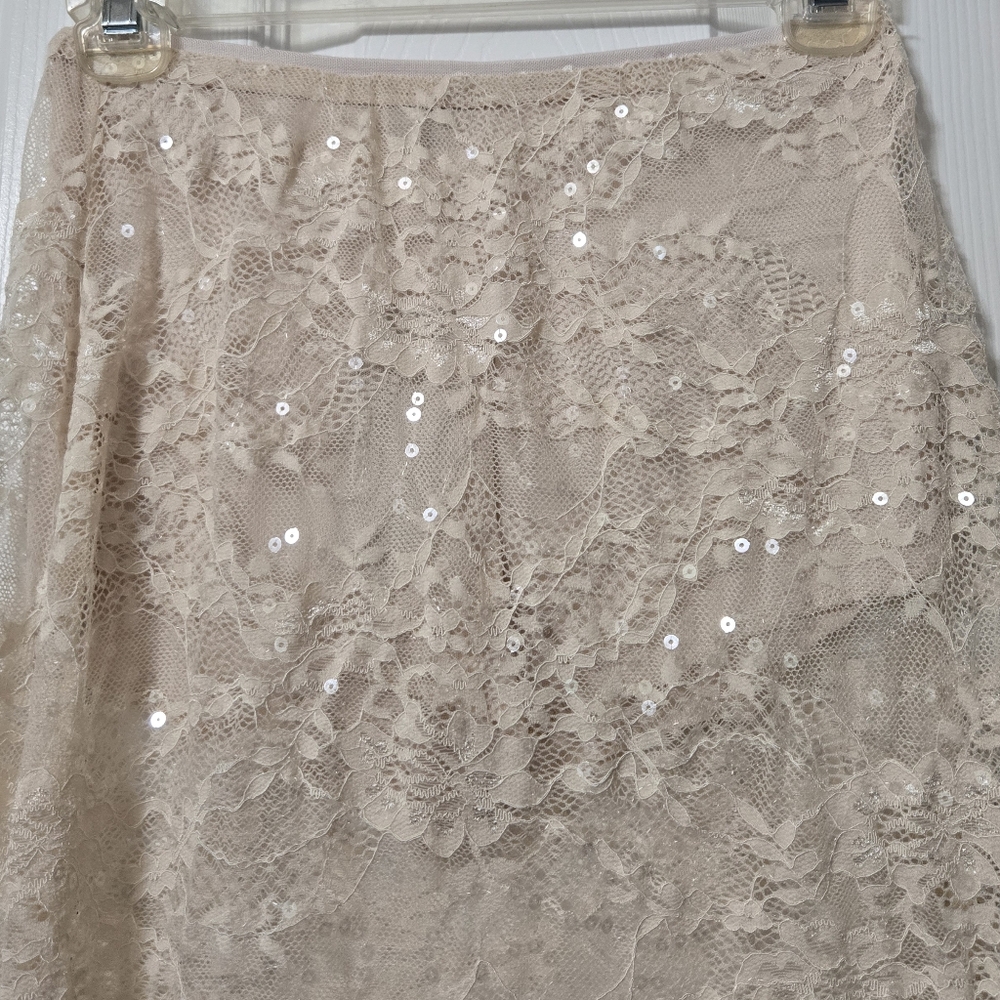 Wild Fable Champagne Lace Maxi Skirt W/Sequins, Size XXS, NWT - Picture 3 of 11